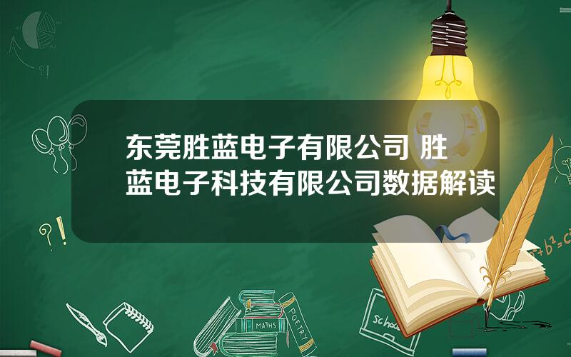 东莞胜蓝电子有限公司 胜蓝电子科技有限公司数据解读